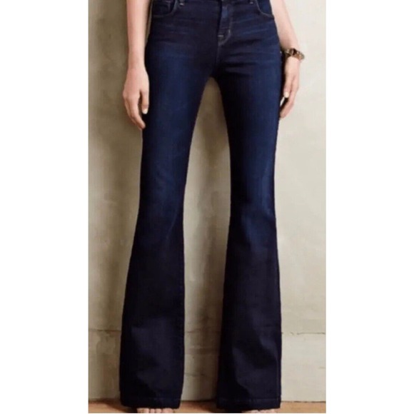 J Brand Kiki High Rise Flare Jeans Pure Dark Blue High Waisted Retro Womens 25 - Picture 3 of 12
